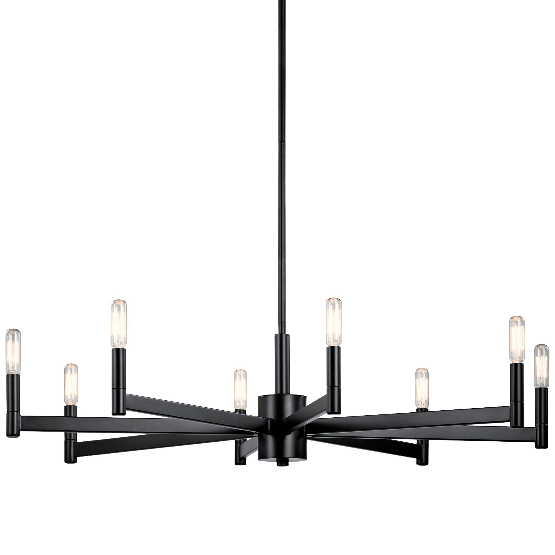 Kichler Transitional Chandeliers Lamps Plus   Kichler Erzo 35 5 Wide 8 Light Black Finish Modern Ring Chandelier  92n54 