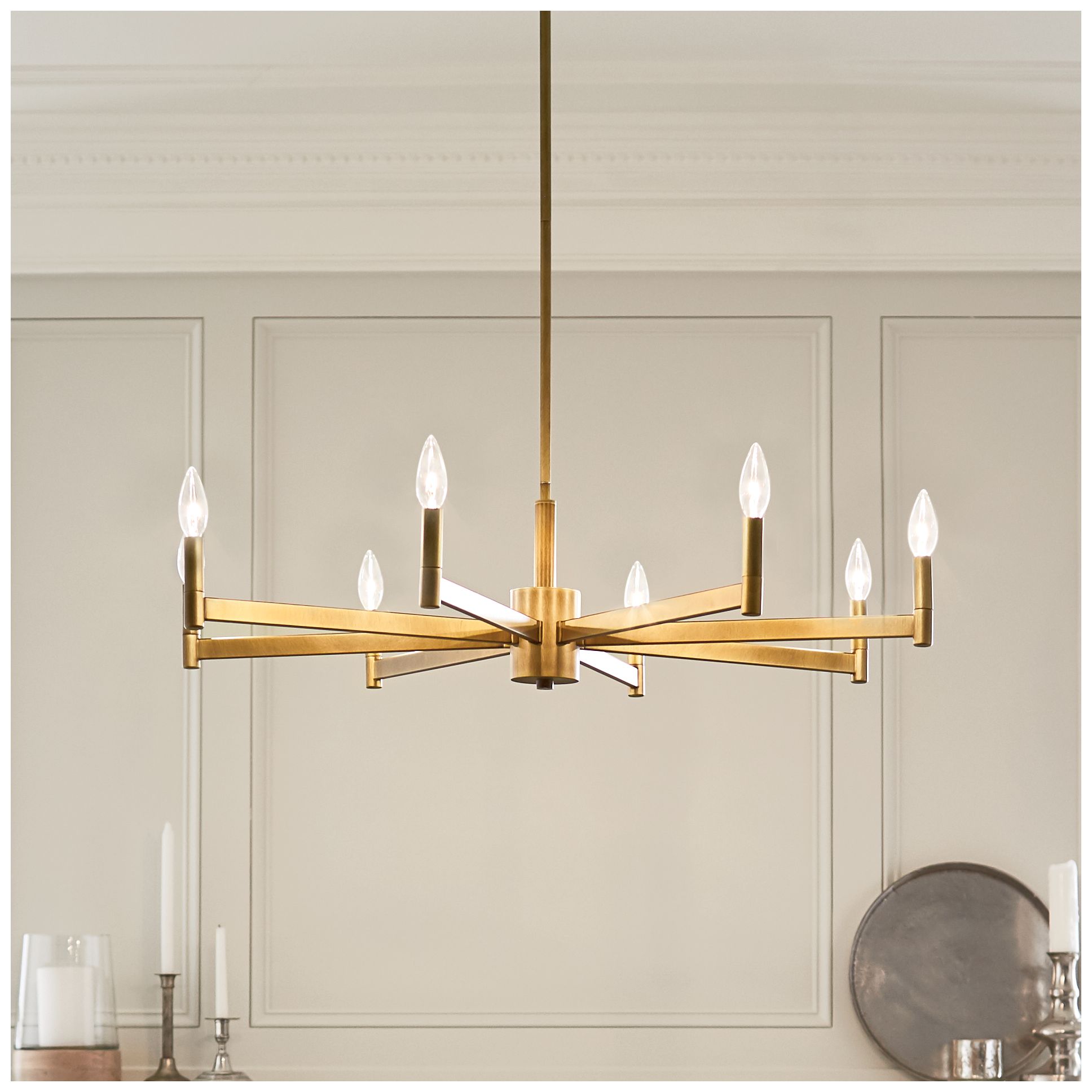 Image 3 Kichler Erzo 35 1/2" Wide Natural Brass 8-Light Chandelier more views