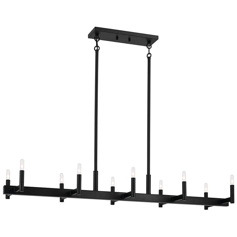 Image 1 Kichler Erzo 50" Wide Black 10-Light Linear Chandelier