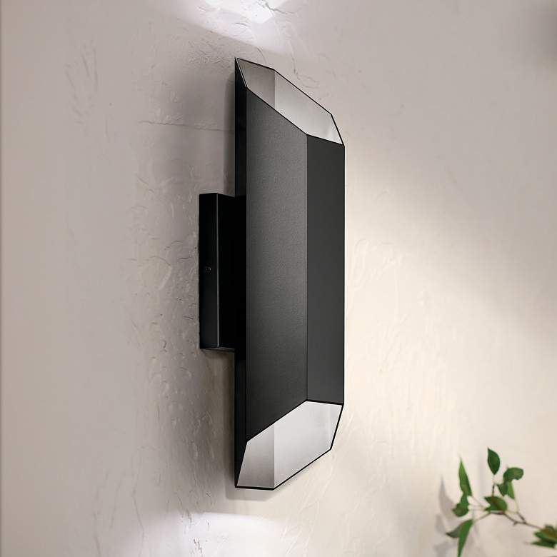 Image 1 Kichler Estella 12" LED Modern Black Dark Sky Outdoor Wall Light