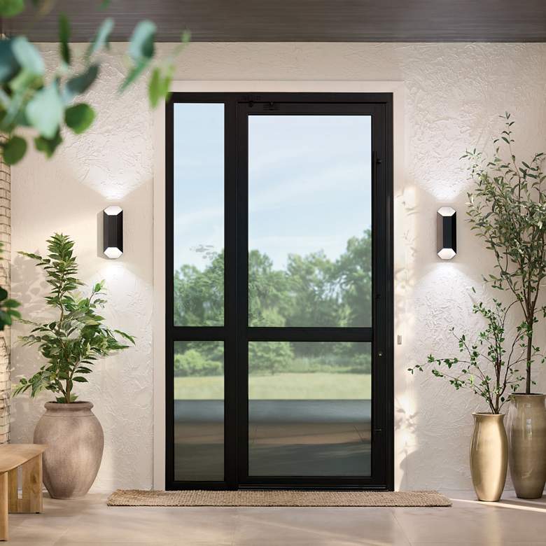 Image 7 Kichler Estella 12" LED Modern Black Dark Sky Outdoor Wall Light more views