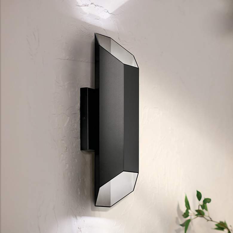 Image 1 Kichler Estella 16 1/2" High Black LED Outdoor Wall Light