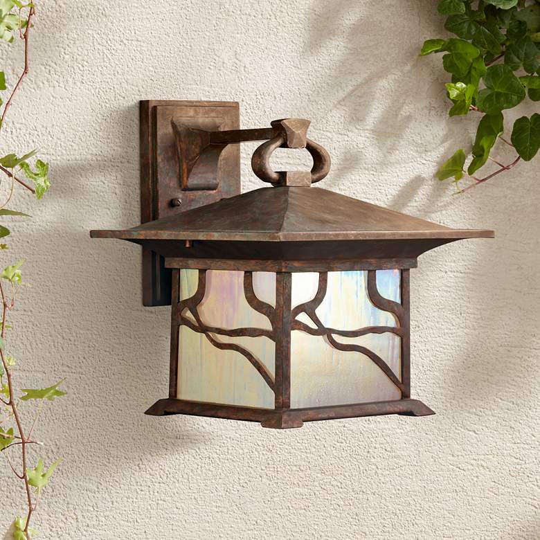 Image 1 Kichler Etched Copper 13 1/2 inch High Outdoor Wall Light