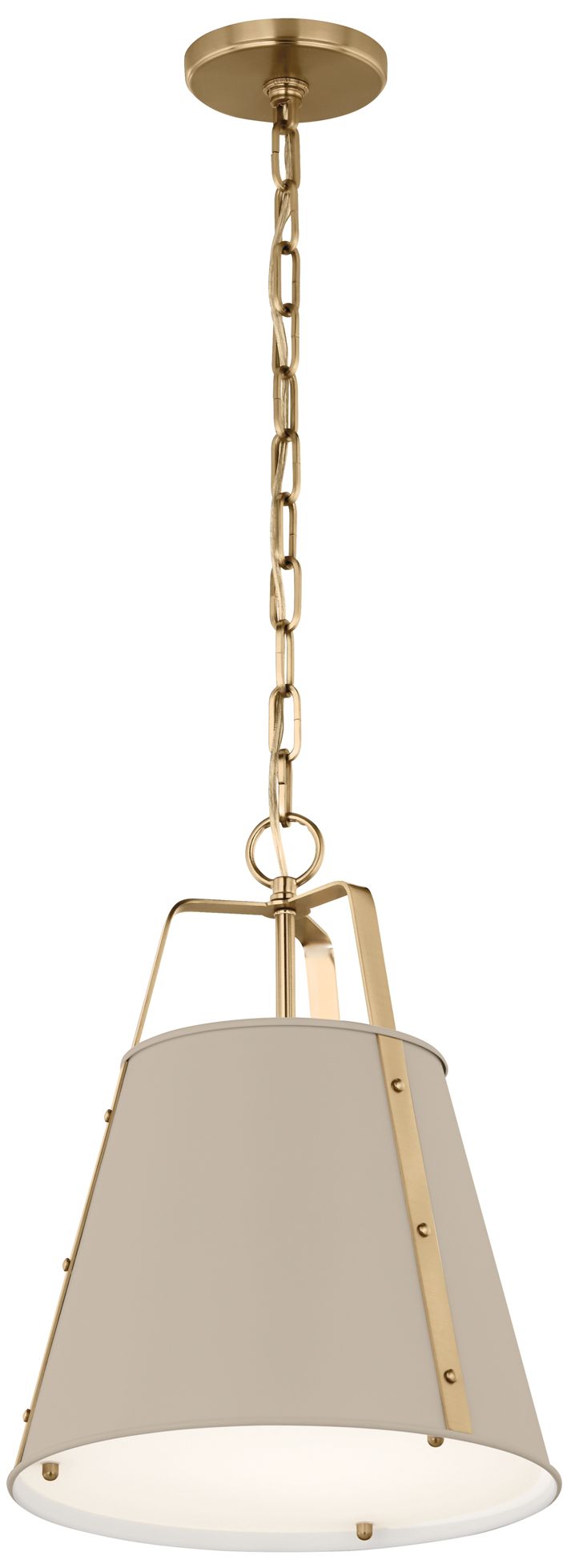 Kichler Etcher 13" 1-Light Greige and Champagne Bronze Pendant  w/Diffuser