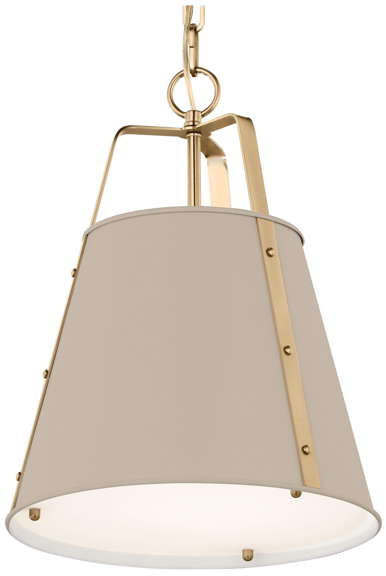 Image 4 Kichler Etcher 13" 1-Light Greige and Champagne Bronze Pendant  w/Diffuser more views
