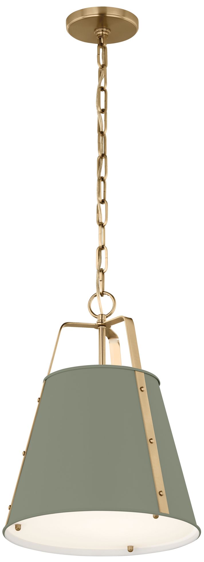 Kichler Etcher 13" 1-Light Pendant in Heritage Green and Champagne Bronze