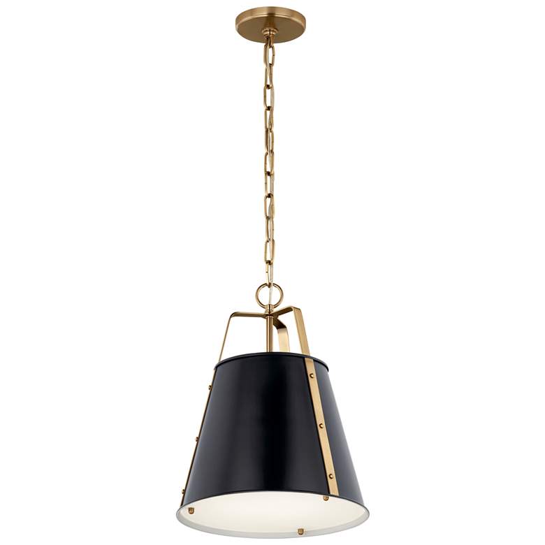 Image 1 Kichler Etcher 13" Wide Black Finish Pendant Light