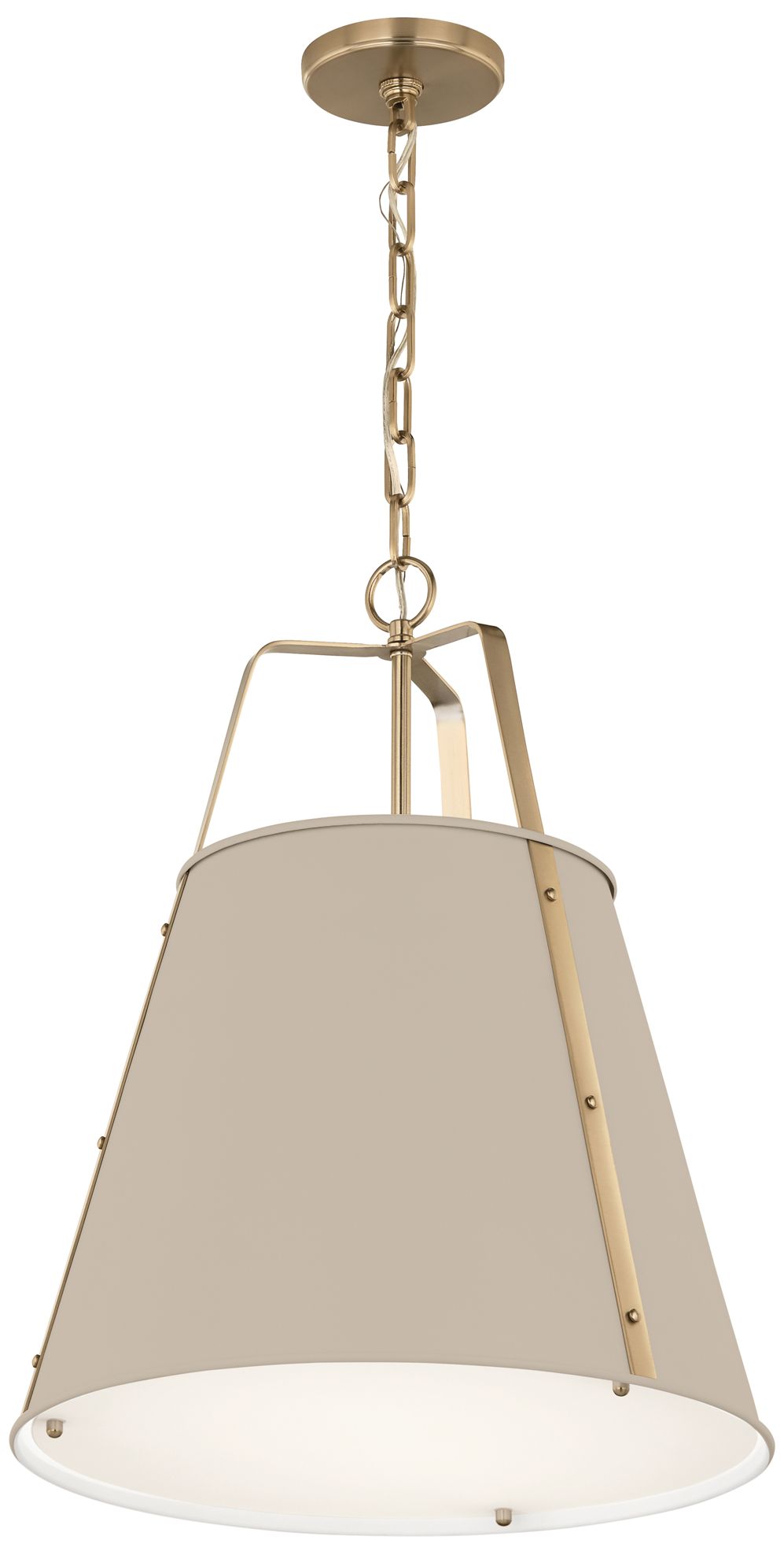 Image 2 Kichler Etcher 18" 2-Light Greige and Champagne Bronze Pendant w/Diffuser