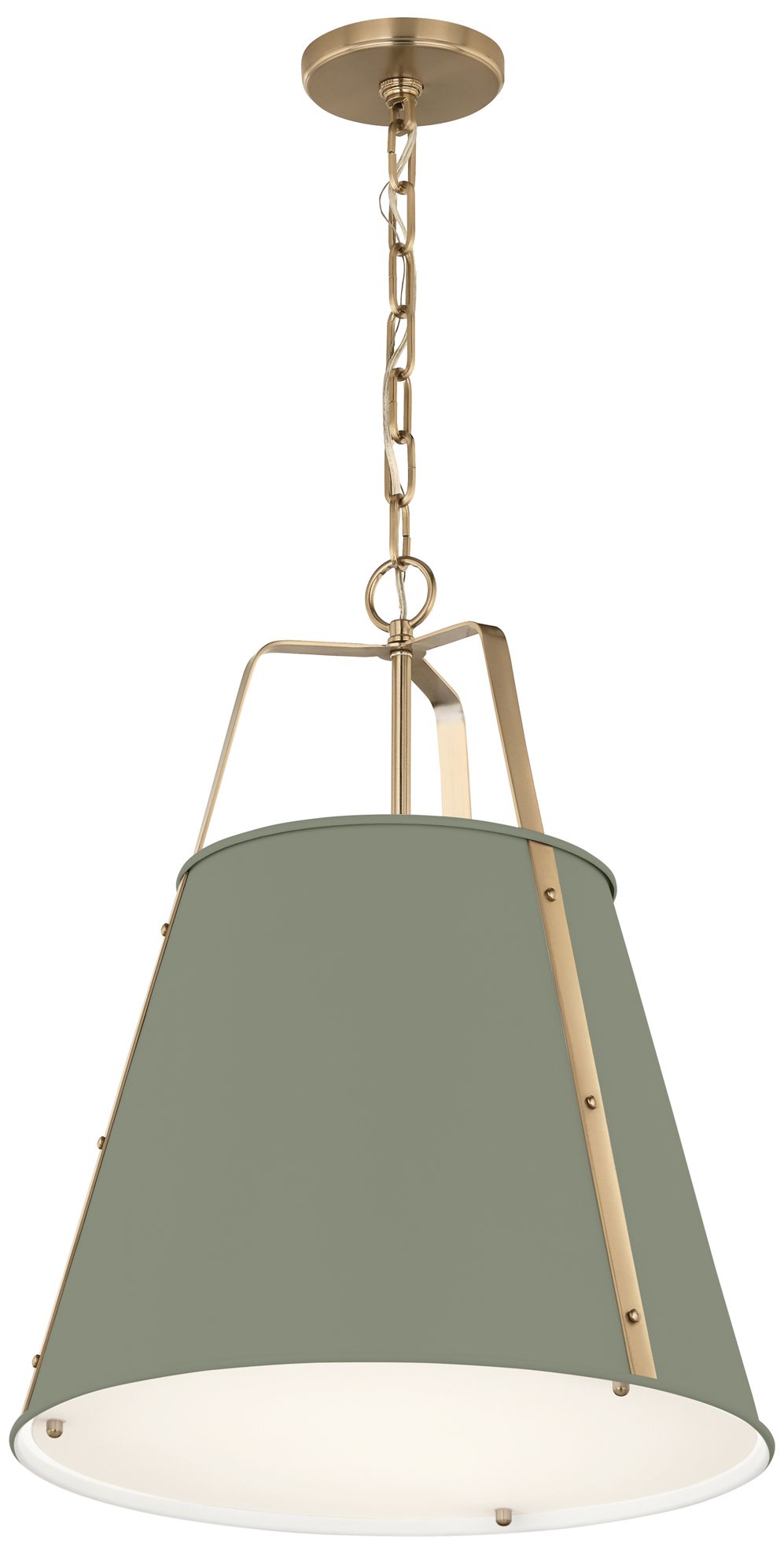 Kichler Etcher 18" 2-Light Pendant in Heritage Green and Champagne Bronze