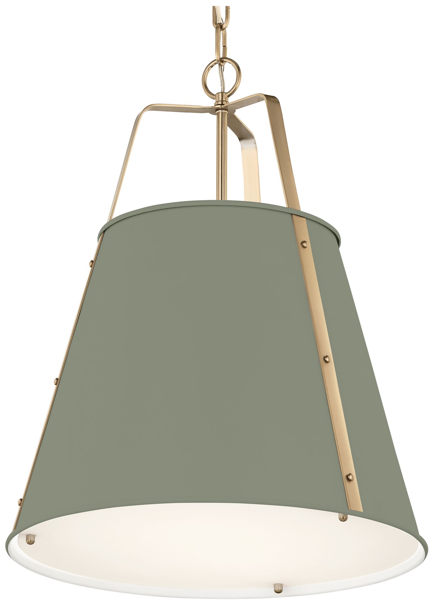 Image 4 Kichler Etcher 18" 2-Light Pendant in Heritage Green and Champagne Bronze more views