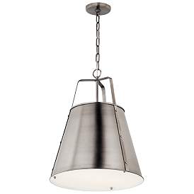 Image1 of Kichler Etcher 18" Wide 2-Light Classic Pewter Pendant Light