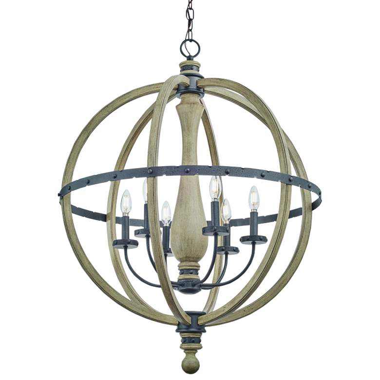 Image 1 Kichler Evan 28 1/2" Wide Antique Gray 6-Light Chandelier