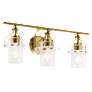 Kichler Everett 24" Wide 3-Light Brass and Clear Glass Bath Light