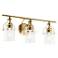 Kichler Everett 24" Wide 3-Light Brass and Clear Glass Bath Light