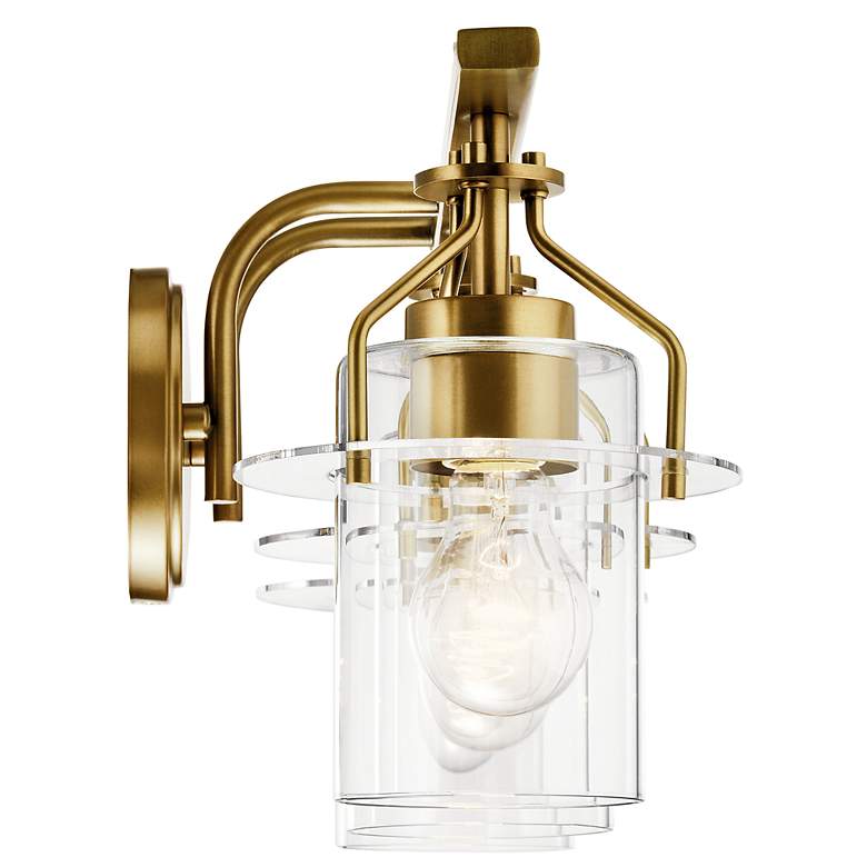 Image 4 Kichler Everett 24" Wide 3-Light Brass and Clear Glass Bath Light more views