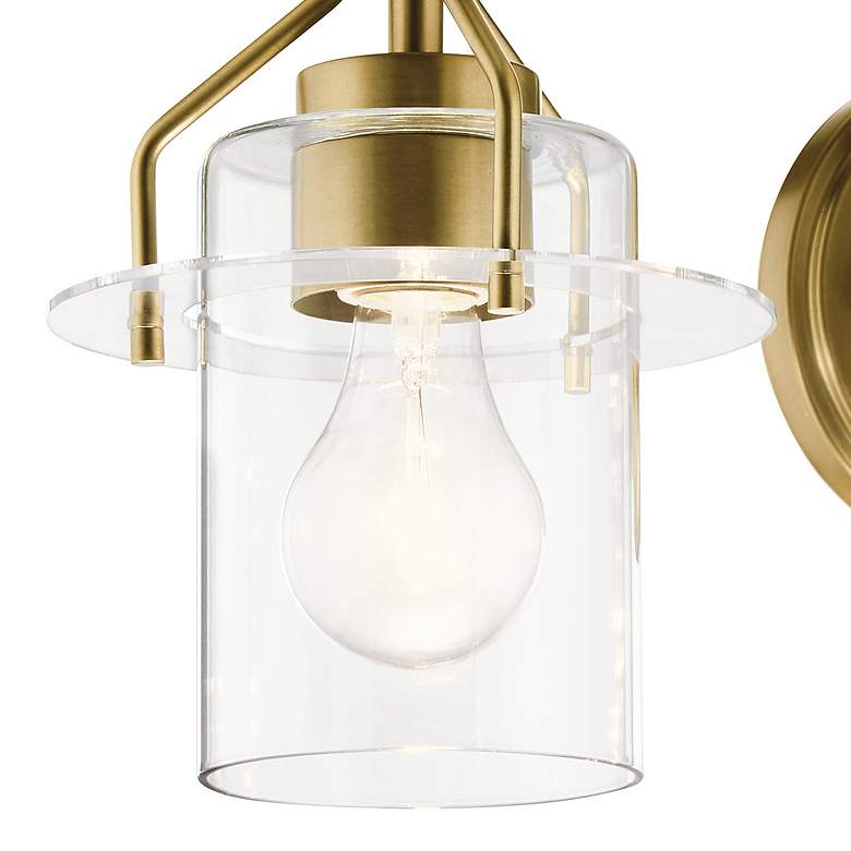 Image 6 Kichler Everett 24" Wide 3-Light Brass and Clear Glass Bath Light more views