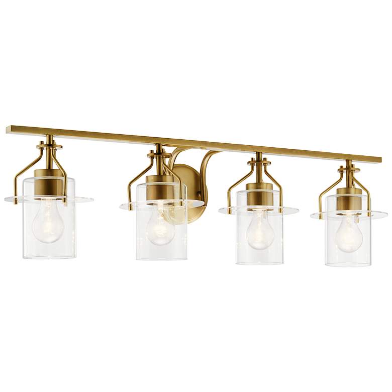 Image 3 Kichler Everett 34 1/4"W Brushed Brass 4-Light Bath Light