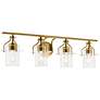 3_Kichler Everett 34 1/4"W Brushed Brass 4-Light Bath Light
