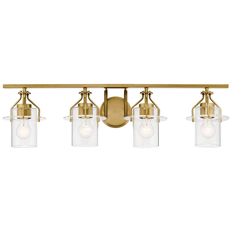 Image 5 Kichler Everett 34 1/4"W Brushed Brass 4-Light Bath Light more views