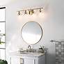 7_Kichler Everett 34 1/4"W Brushed Brass 4-Light Bath Light more views