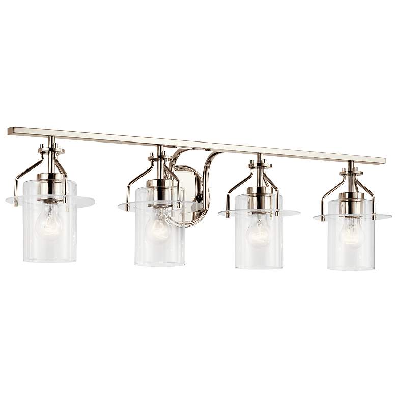 Image 2 Kichler Everett 34" Wide 4-Light Polished Nickel Bath Bar Fixture
