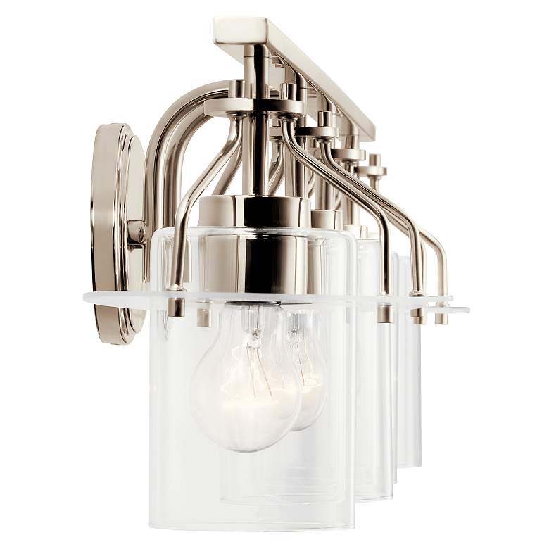 Image 3 Kichler Everett 34" Wide 4-Light Polished Nickel Bath Bar Fixture more views