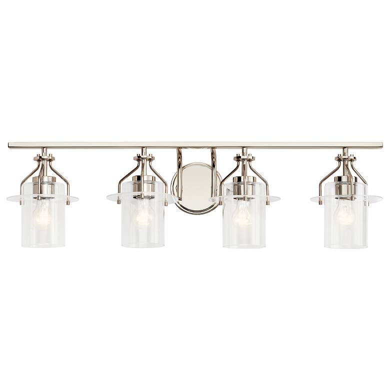 Image 4 Kichler Everett 34" Wide 4-Light Polished Nickel Bath Bar Fixture more views