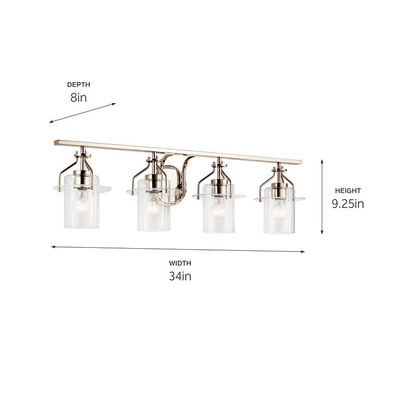 Image 5 Kichler Everett 34" Wide 4-Light Polished Nickel Bath Bar Fixture more views