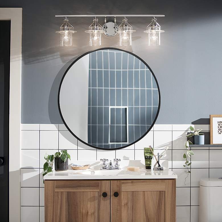 Image 6 Kichler Everett 34" Wide 4-Light Polished Nickel Bath Bar Fixture more views