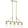 2_Kichler Everett 42"W Brushed Brass 5-Light Linear Chandelier