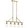 Kichler Everett 42"W Brushed Brass 5-Light Linear Chandelier