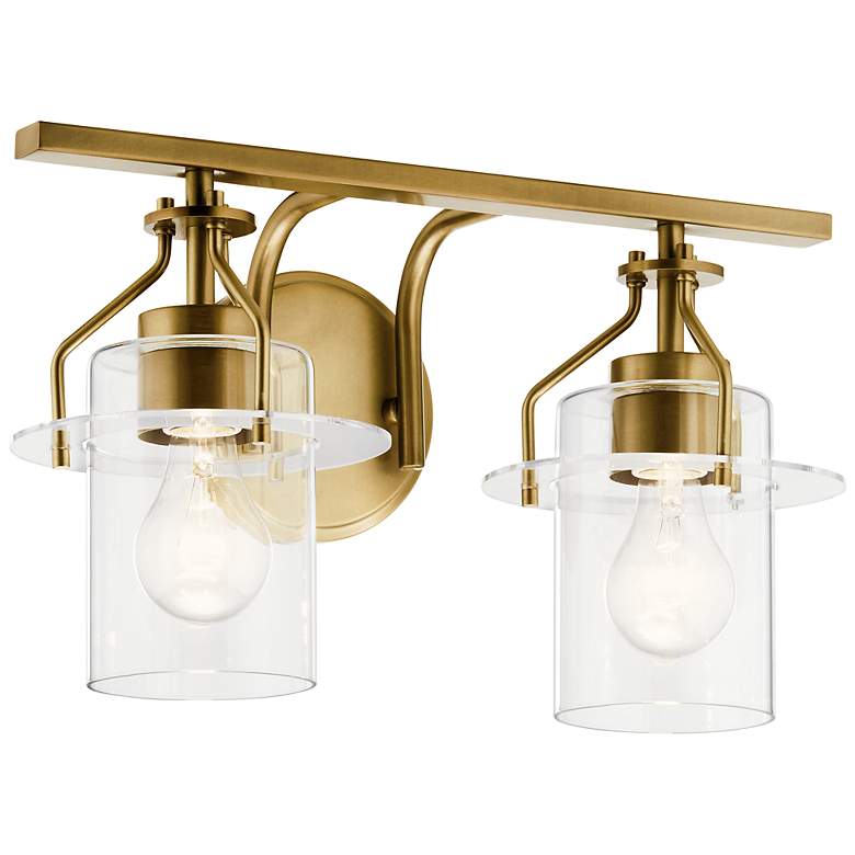 Image 2 Kichler Everett 9 1/2"H Brushed Brass 2-Light Wall Sconce