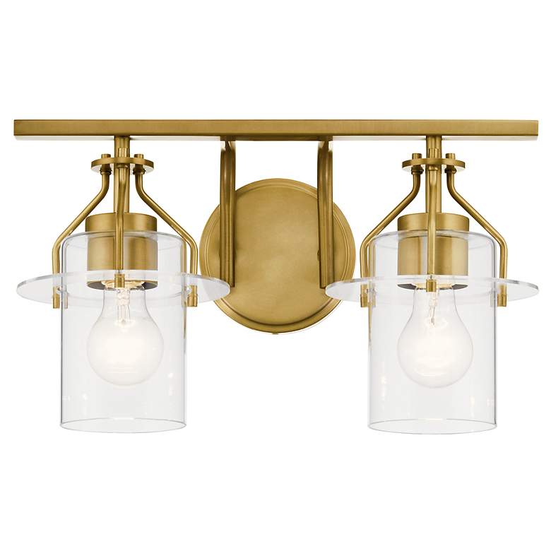 Image 4 Kichler Everett 9 1/2"H Brushed Brass 2-Light Wall Sconce more views