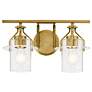 4_Kichler Everett 9 1/2"H Brushed Brass 2-Light Wall Sconce more views