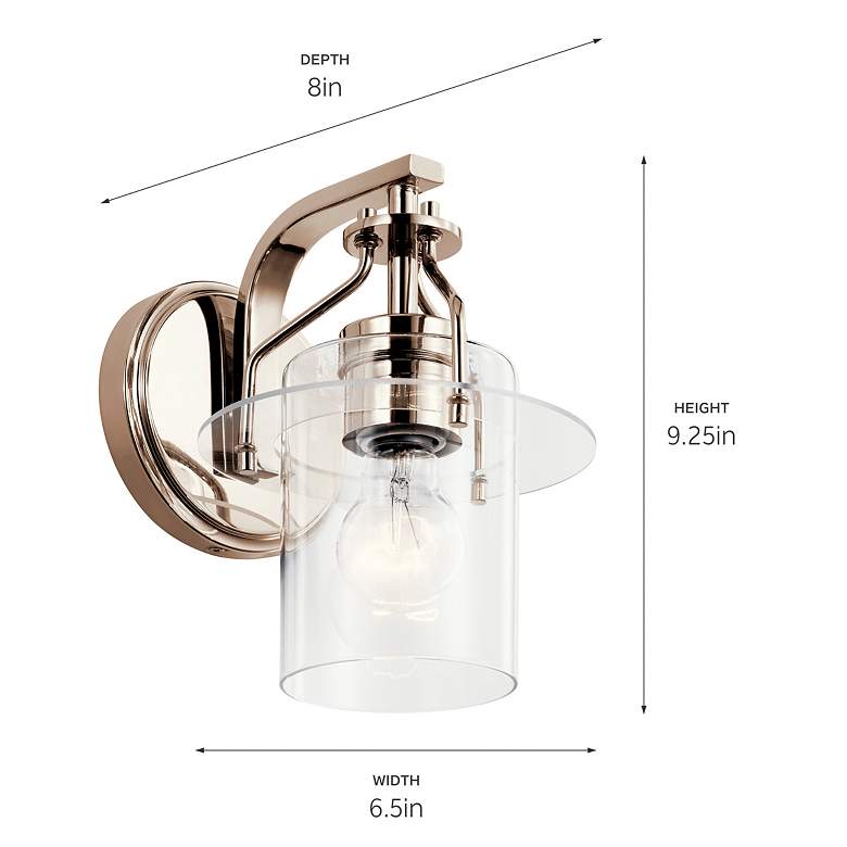 Image 4 Kichler Everett Polished Nickel Wall Sconce 1Lt more views
