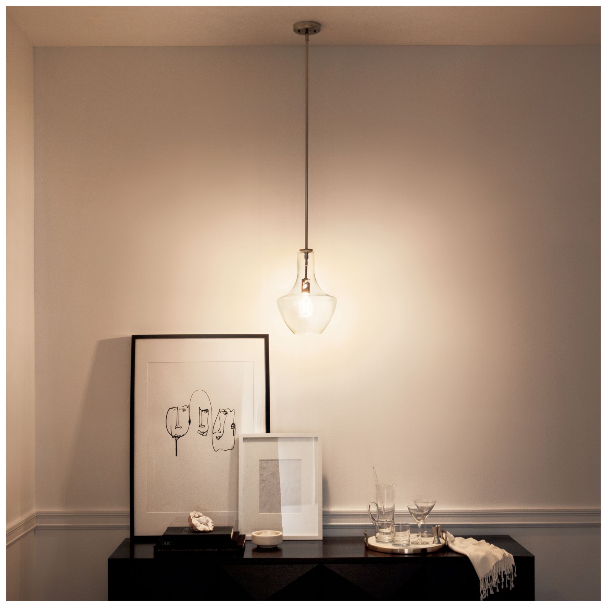 Kichler Everly 10 1/2" Wide Brushed Nickel Mini Pendant in scene