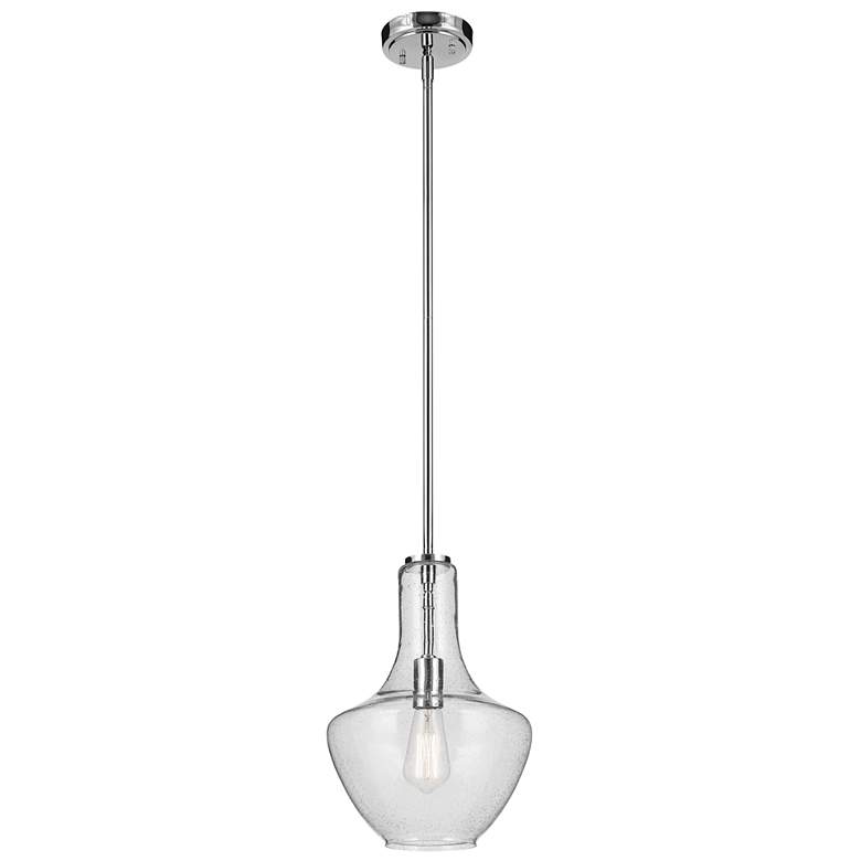 Image 1 Kichler Everly 10 1/2" Wide Chrome and Clear Seeded Glass Pendant