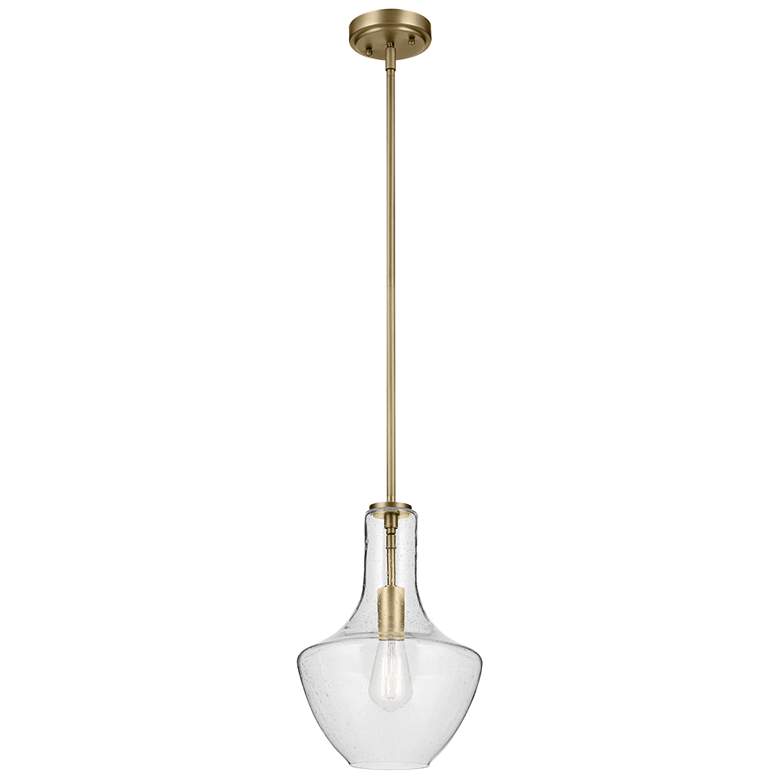 Image 1 Kichler Everly 10 1/2" Wide Natural Brass Mini Pendant