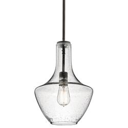 Kichler Everly 10 1/2" Wide Olde Bronze and Seeded Glass Mini Pendant