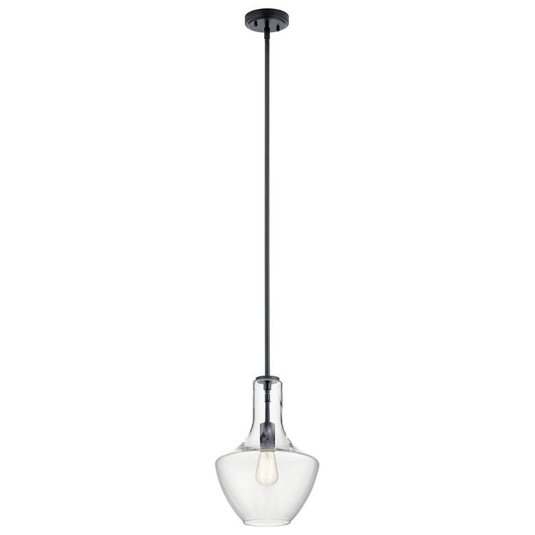 Image 1 Kichler Everly&#8482; 10 1/2 inchW Black Bell Mini Pendant Light