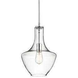 Kichler Everly 10 1/2&quot;W Chrome and Clear Glass Mini Pendant