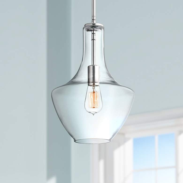 Image 1 Kichler Everly 10 1/2 inchW Chrome and Clear Glass Mini Pendant