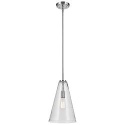 Kichler Everly 10 1/4" Wide Chrome and Clear Seeded Glass Cone Pendant