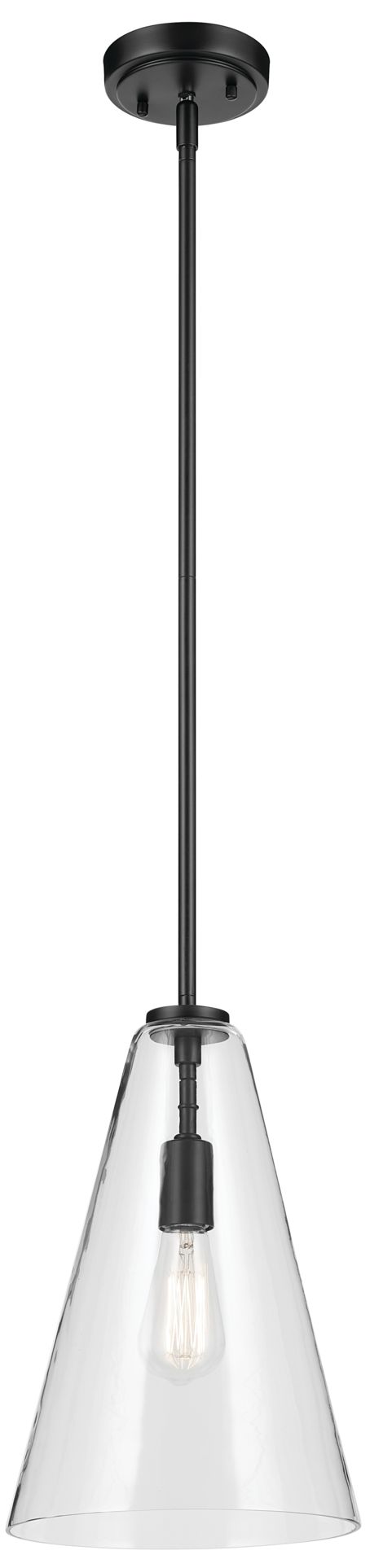 Kichler Everly 10 1/4"W Black Mini Pendant w/ Clear Shade