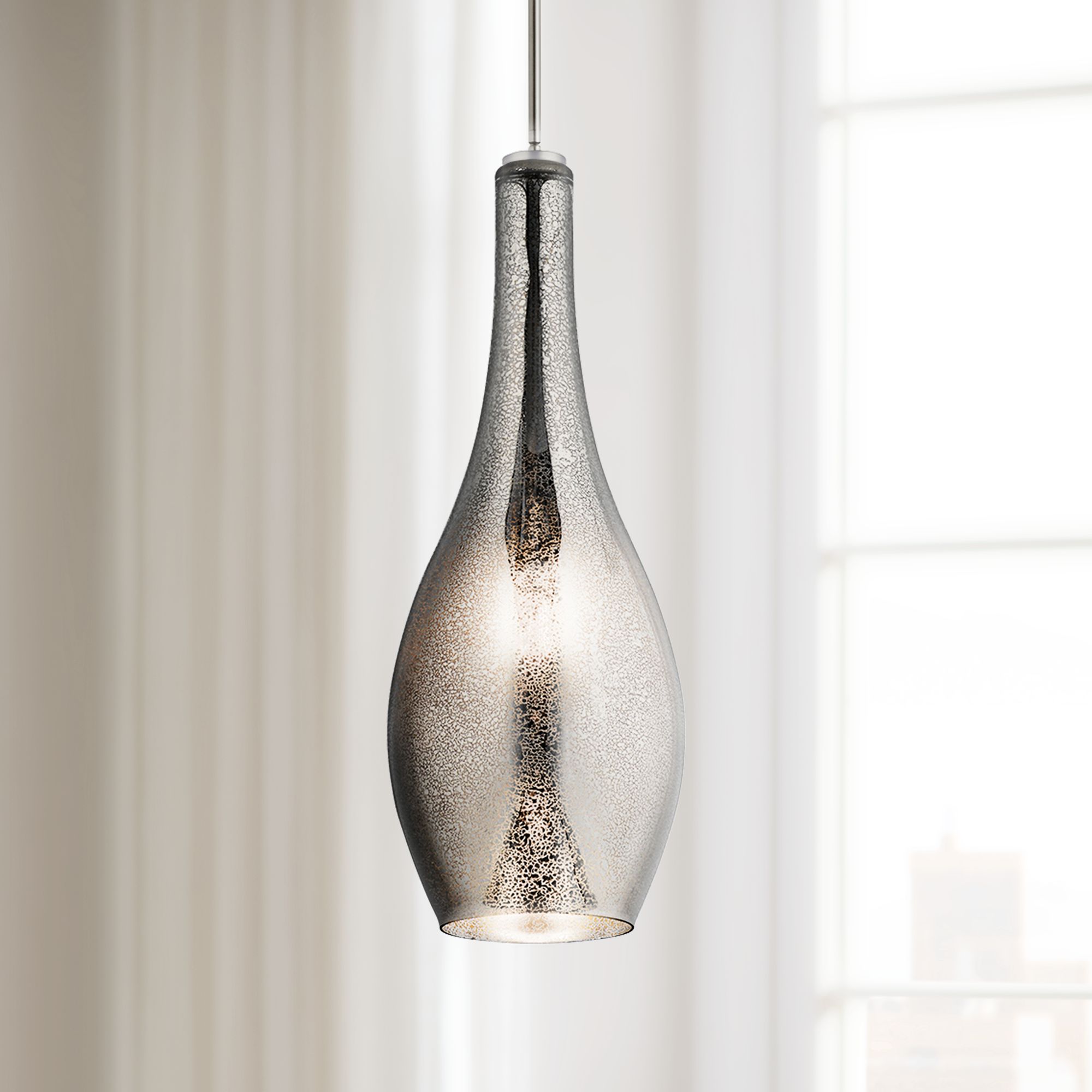 mercury glass hanging lamp