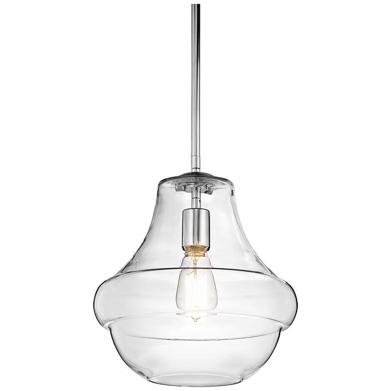 Image 2 Kichler Everly 12" Wide Modern Chrome and Clear Glass Pendant Light