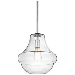 Kichler Everly 12" Wide Modern Chrome and Clear Glass Pendant Light