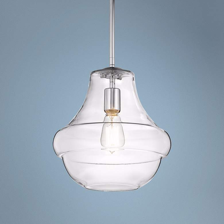 Image 1 Kichler Everly 12" Wide Modern Chrome and Clear Glass Pendant Light