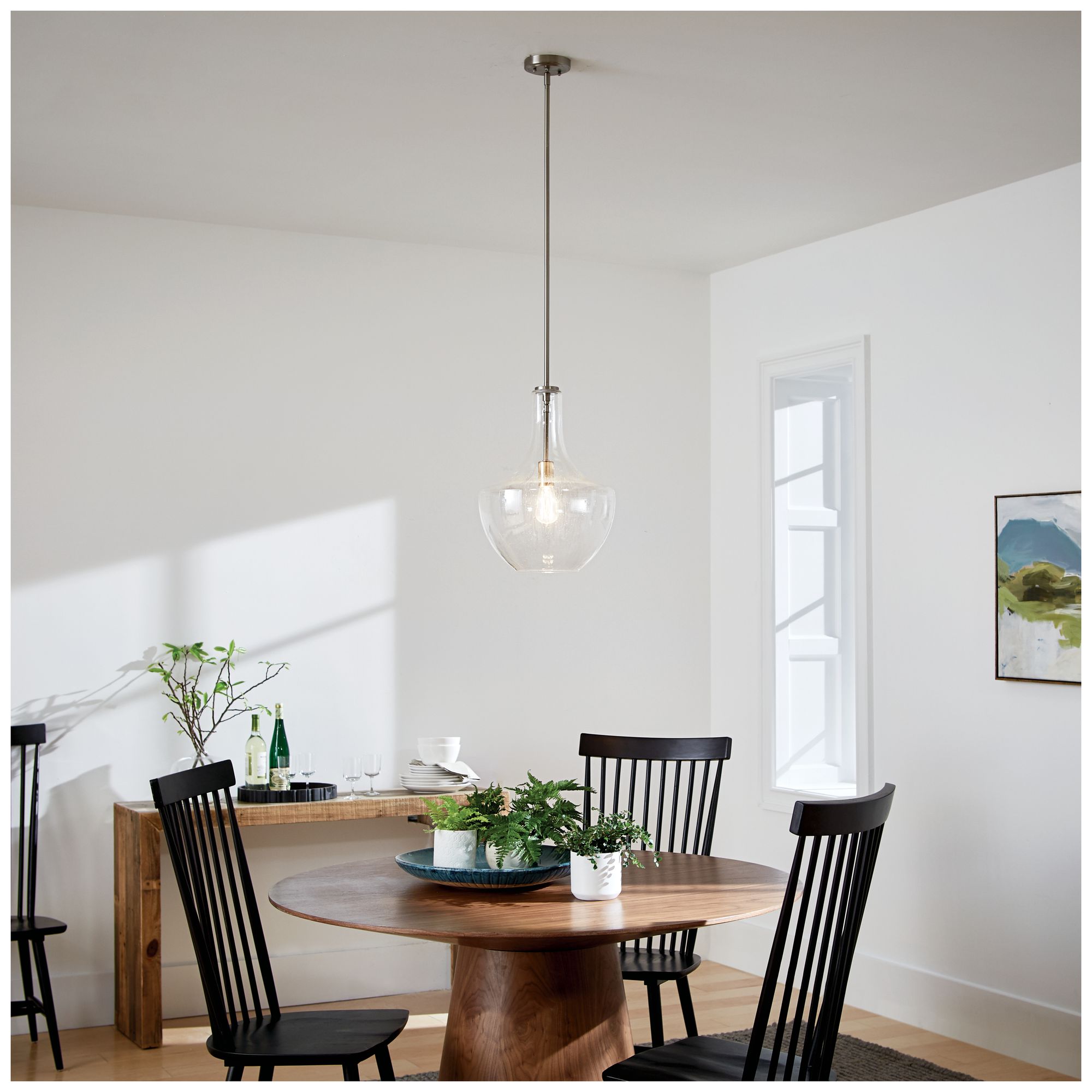 Kichler Everly 13 3/4" Wide Nickel Clear Glass Pendant Light