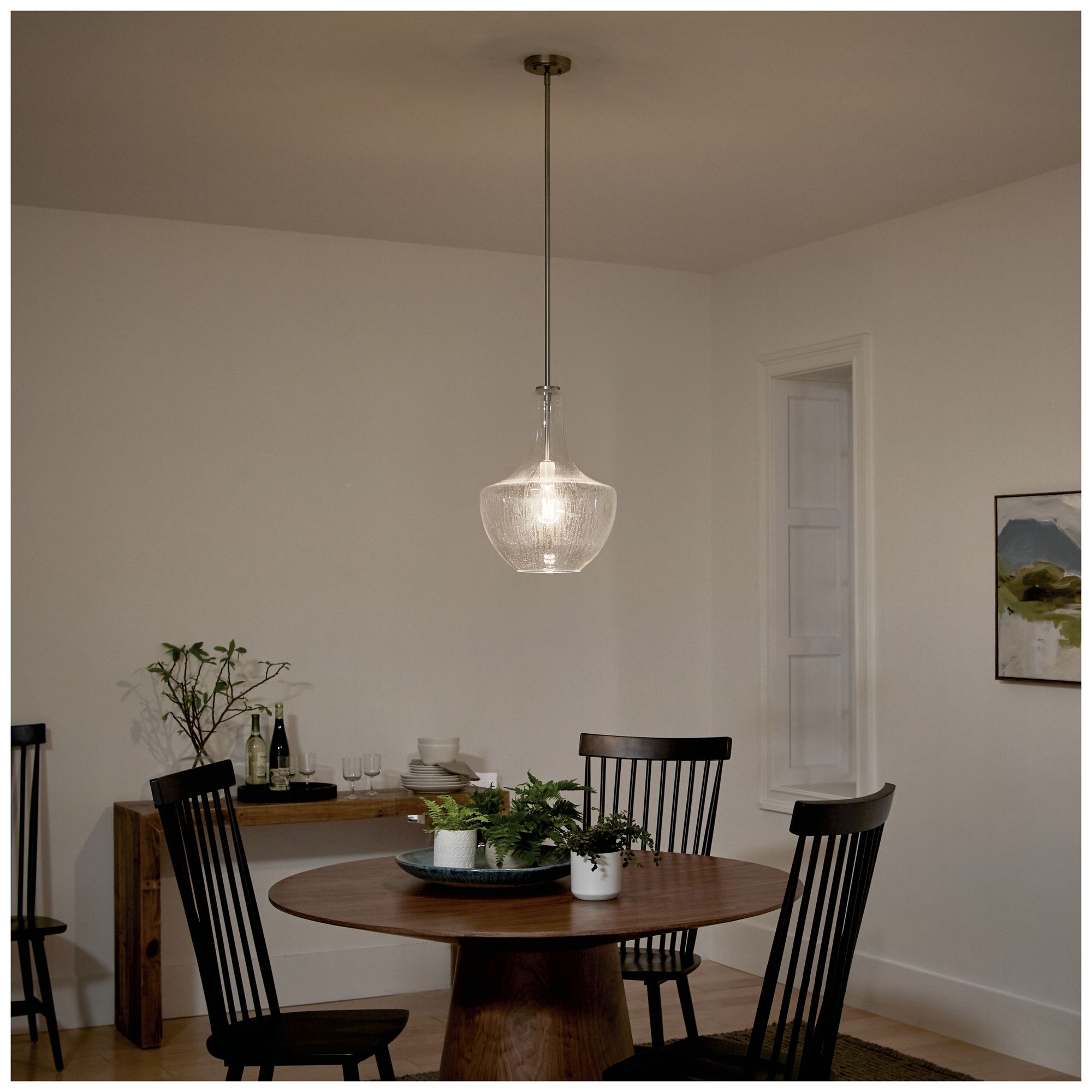 Kichler Everly 13 3/4" Wide Nickel Clear Glass Pendant Light